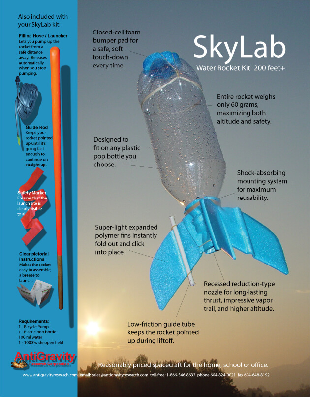 SkyLab Water Rocket / Pop Bottle Rocket/ Water Bottle Rockets Brochure