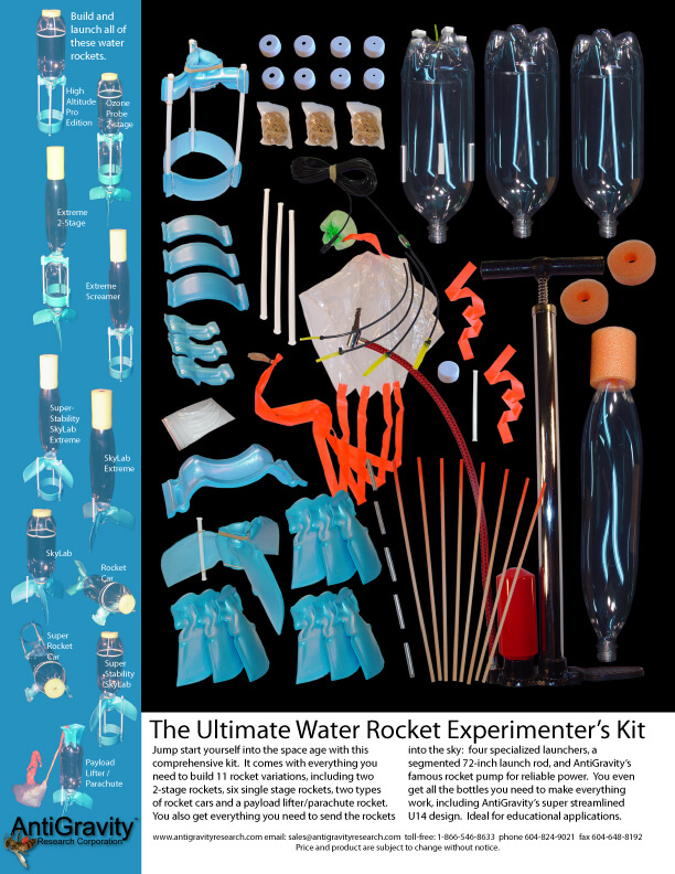 Ultimate Water Rocket / Pop Bottle Rocket / Air Pressure Rocket Experimenter's Kit