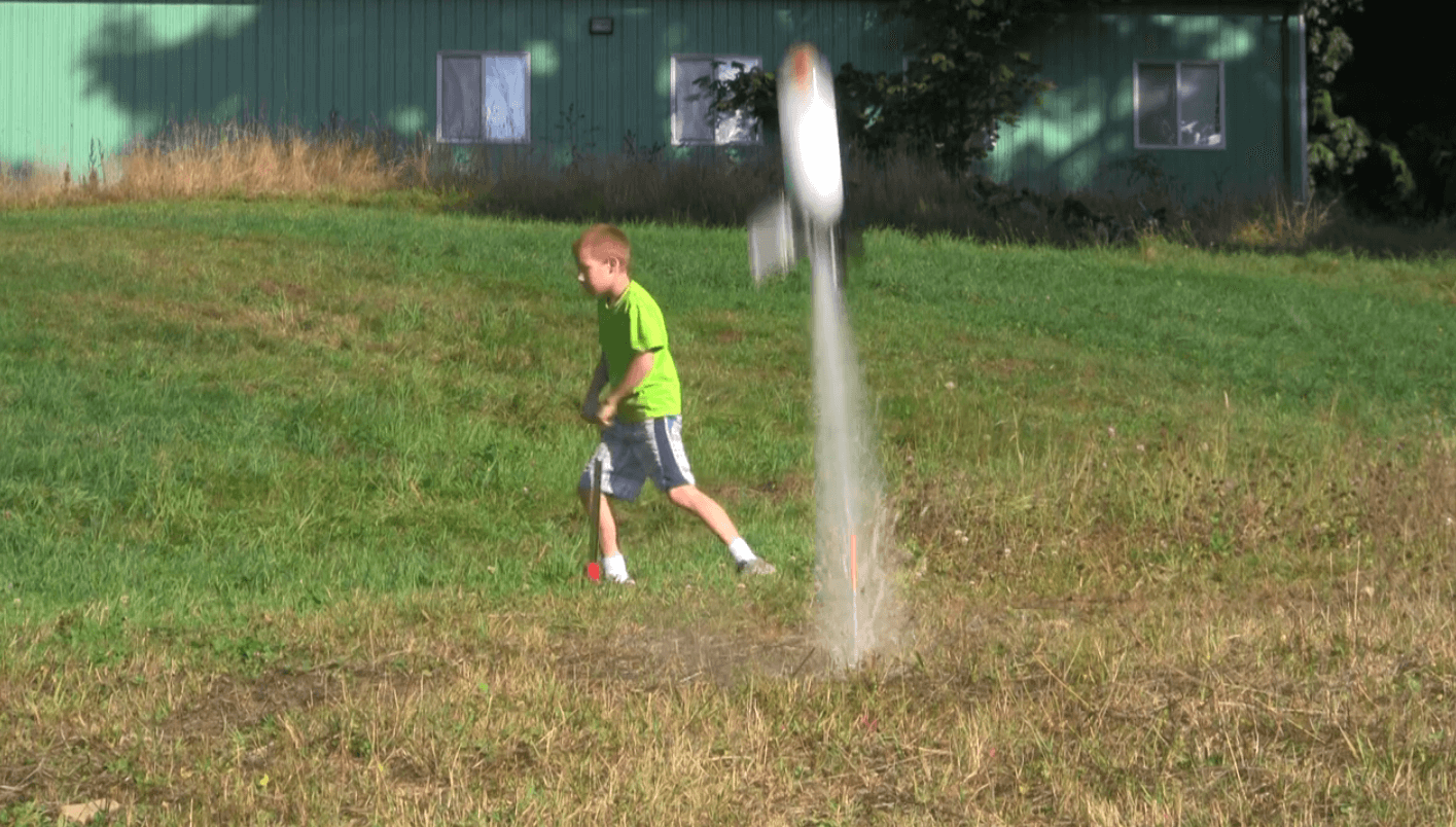 Water rocket safety: launching a water rocket from 20 feet away